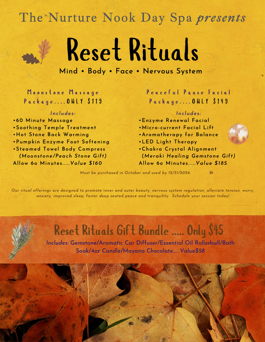 October specials Reset Rituals